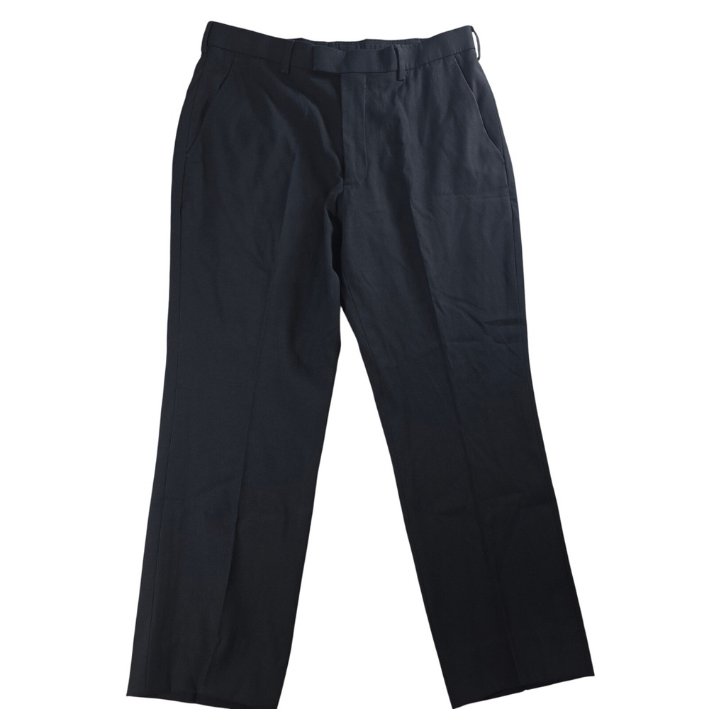Perry Ellis Portfolio Modern Fit Black Dress Pants Black 31/30 (25) Altered Mens